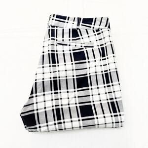 Michael Kors Plaid Striped Patterned Dress Pant Black White Jeans Size 6